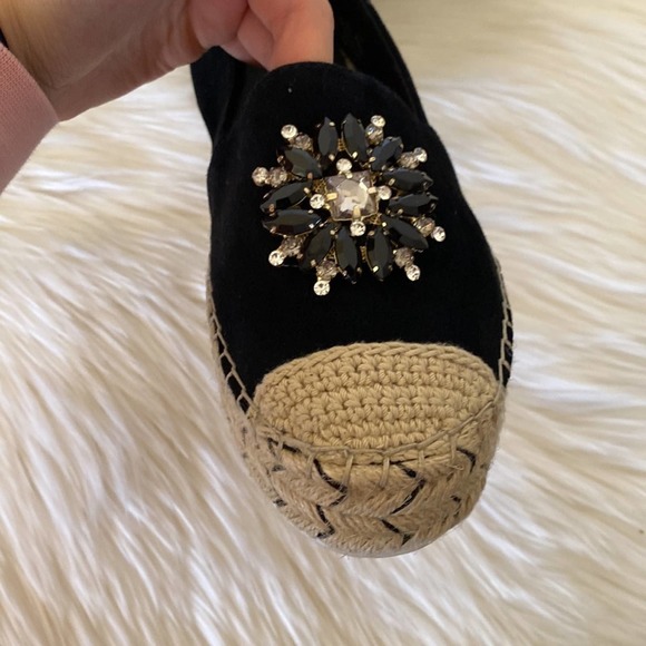 Karl Lagerfeld Paris Anja Espadrille Flats Black 9M - Picture 7 of 12